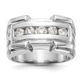 14k White Gold Diamond Men's Band