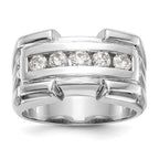 14k White Gold Diamond Men's Band
