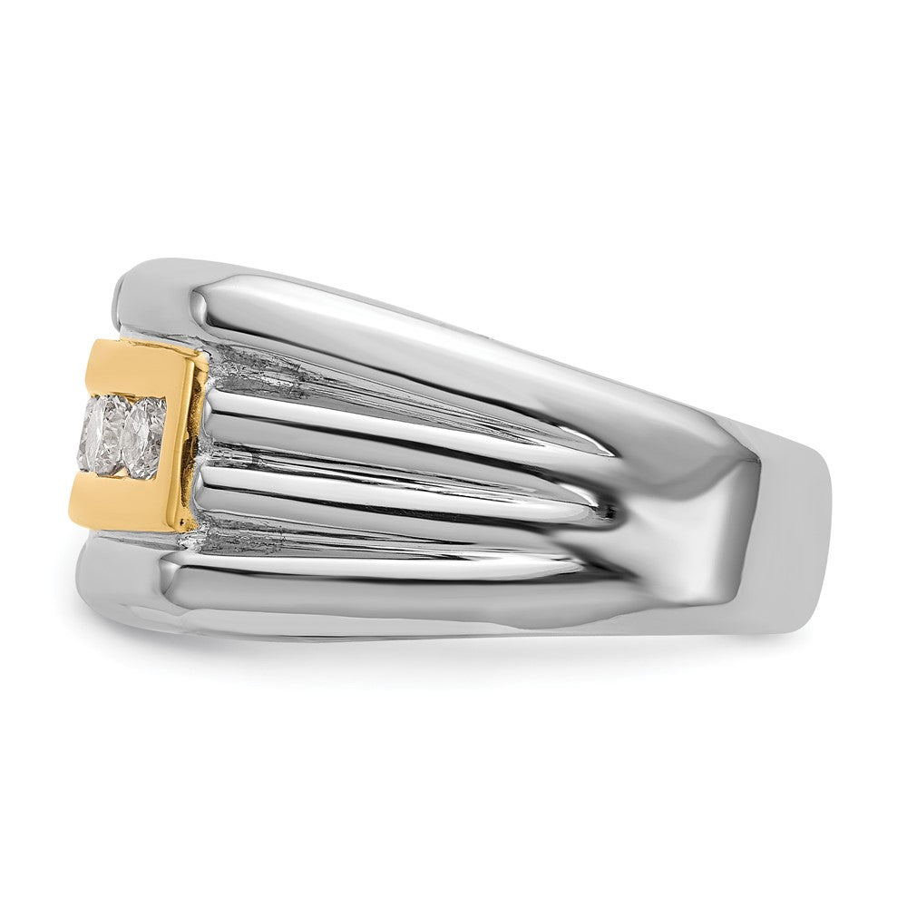 14K Yellow Gold Diamond Men's Band