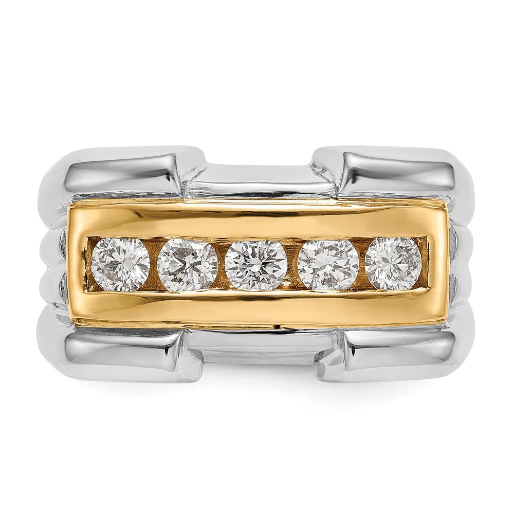 14K Yellow Gold Diamond Men's Band