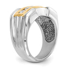 14K Yellow Gold Diamond Men's Band