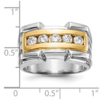 14K Yellow Gold Diamond Men's Band