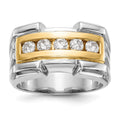 14K Yellow Gold Diamond Men's Band