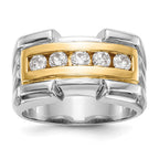 14K Yellow Gold Diamond Men's Band