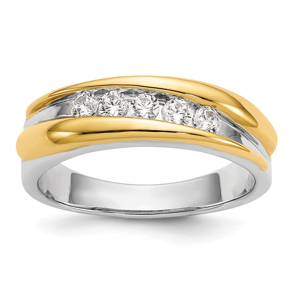 IBGoodman 14k Two-tone 3/8 carat Lab Grown Diamond VS/SI+ G+ Complete Men's Ring