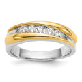 IBGoodman 14k Two-tone 3/8 carat Lab Grown Diamond VS/SI+ G+ Complete Men's Ring