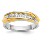 IBGoodman 14k Two-tone 3/8 carat Lab Grown Diamond VS/SI+ G+ Complete Men's Ring
