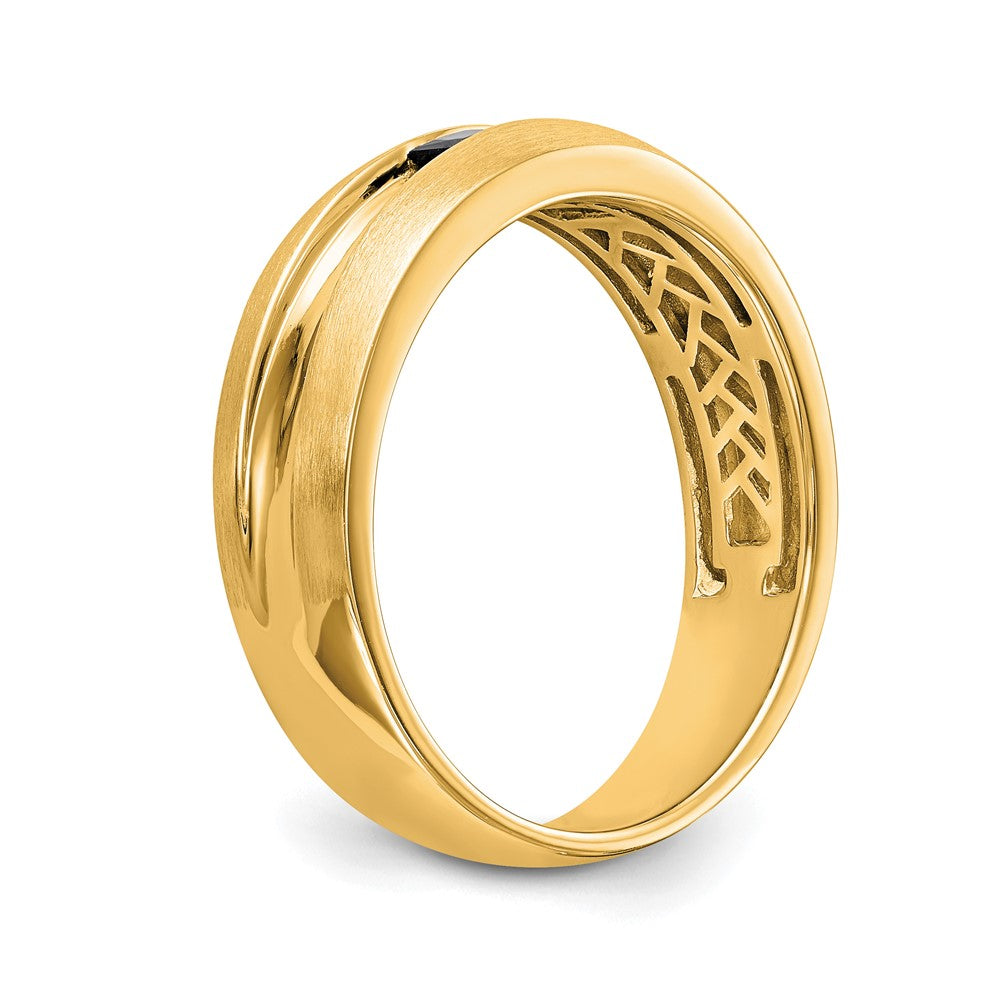 14k Yellow Gold Diamond w/Sapphire Men's Band