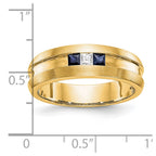 14k Yellow Gold Diamond w/Sapphire Men's Band