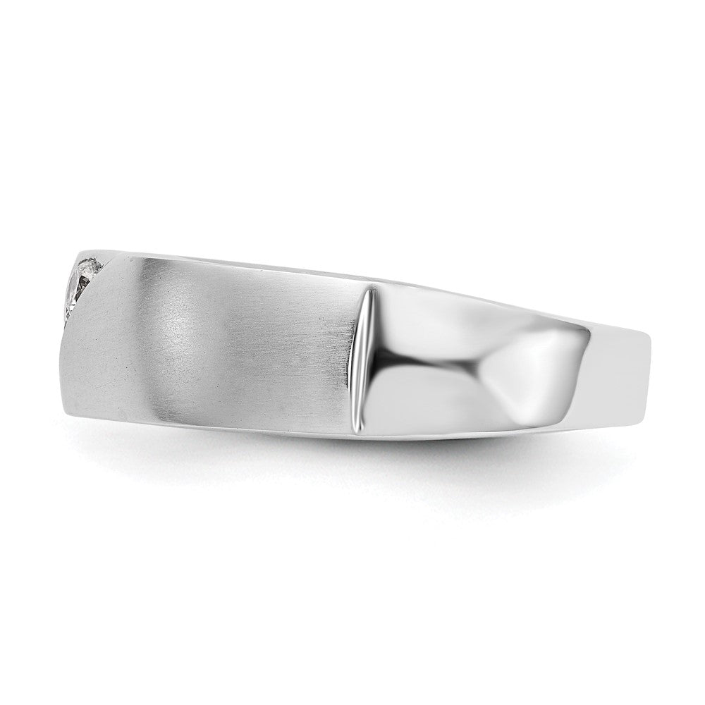 14K White Gold 3-Stone 1/5 carat Diamond Complete Men's Band