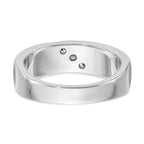 14K White Gold 3-Stone 1/5 carat Diamond Complete Men's Band