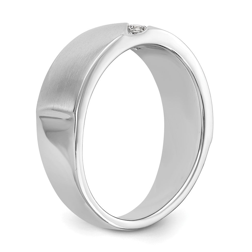14K White Gold 3-Stone 1/5 carat Diamond Complete Men's Band