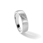 14K White Gold 3-Stone 1/5 carat Diamond Complete Men's Band