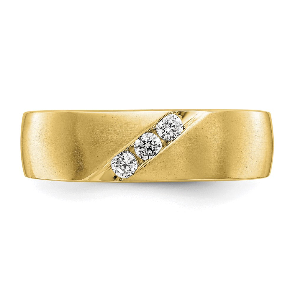 True Origin 14K Yellow Gold Men's 1/5 carat Lab Grown Diamond VS+ F+ Complete Band