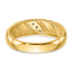 14K 3-Stone 1/8 carat Diamond Complete Men's Band