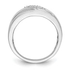 IBGoodman 14k White Gold 1/6 carat Lab Grown Diamond VS/SI+ G+ Three Stone Complete Men's Ring
