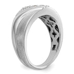 IBGoodman 14k White Gold 1/6 carat Lab Grown Diamond VS/SI+ G+ Three Stone Complete Men's Ring