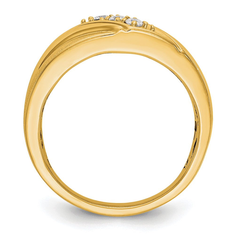 IBGoodman 14k 1/6 carat Lab Grown Diamond VS/SI+ G+ Three Stone Complete Men's Ring