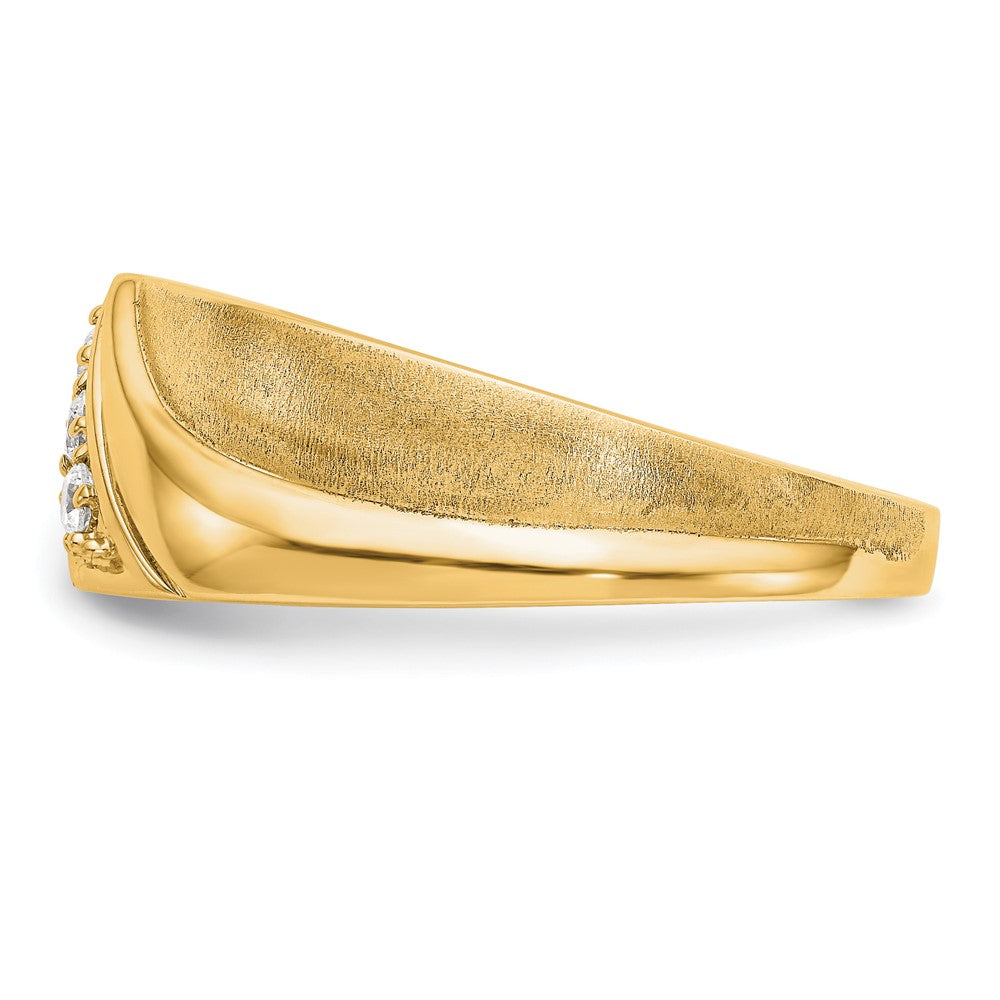 14K Yellow Gold Diamond Men's Band