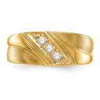 IBGoodman 14k 1/6 carat Lab Grown Diamond VS/SI+ G+ Three Stone Complete Men's Ring
