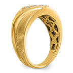 14K Yellow Gold Diamond Men's Band