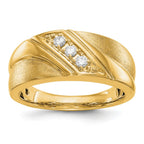 IBGoodman 14k 1/6 carat Lab Grown Diamond VS/SI+ G+ Three Stone Complete Men's Ring