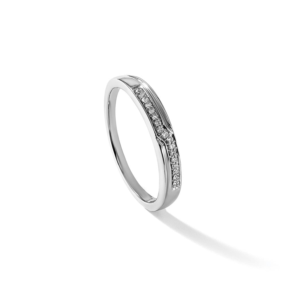 14K White Gold 1/10 carat Diamond Complete Men's Band
