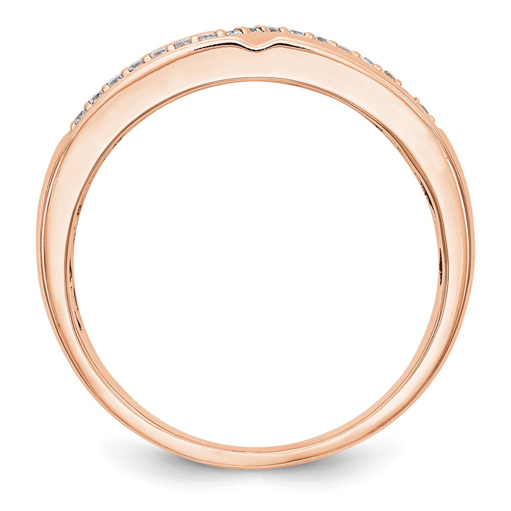 14K Rose Gold Diamond Men's Band