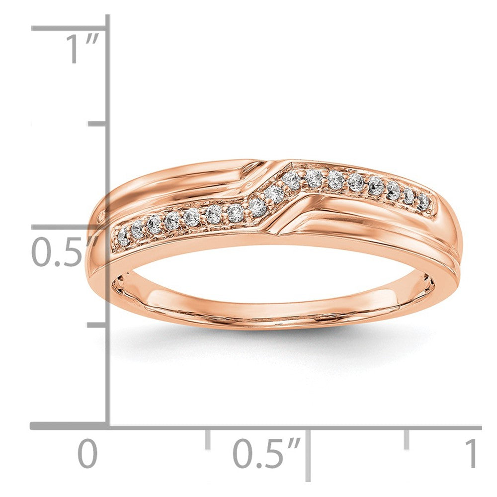 14K Rose Gold Diamond Men's Band
