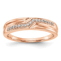 14K Rose Gold Diamond Men's Band