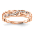 14K Rose Gold Diamond Men's Band