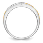 14K White Gold w/ yellow gold accents Diamond Men's Band