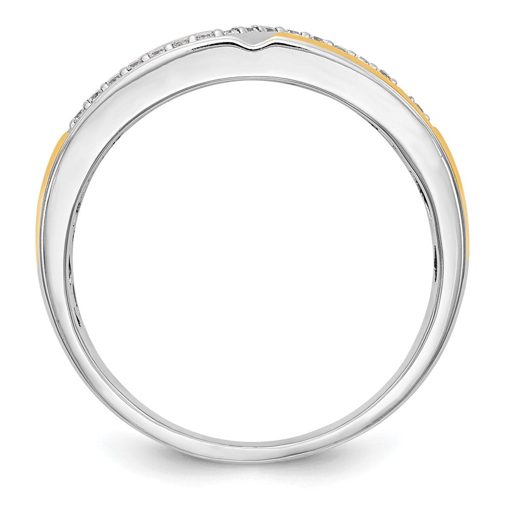 14K White Gold w/ yellow gold accents Diamond Men's Band