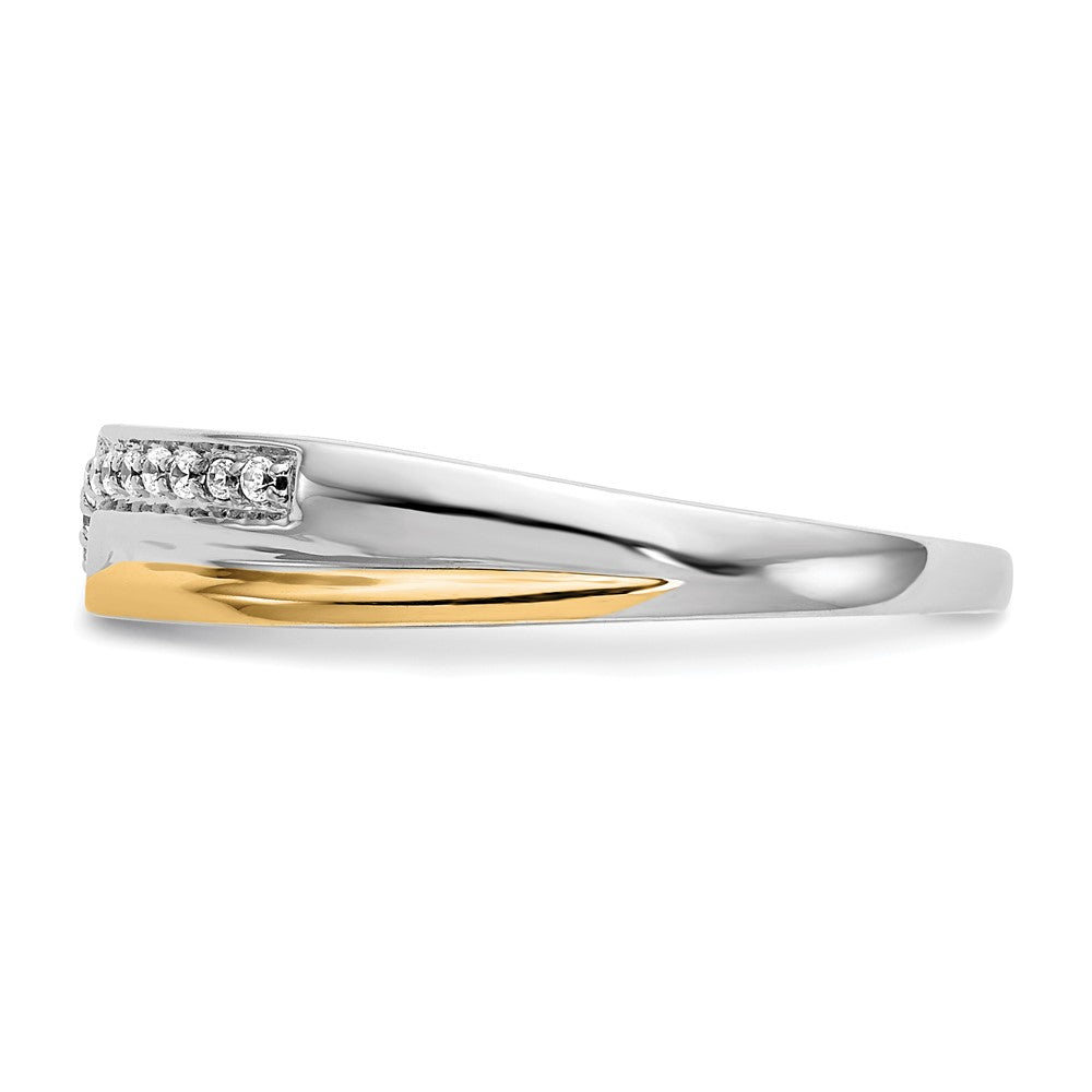 14K White Gold w/ yellow gold accents Diamond Men's Band