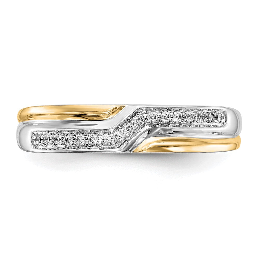 14K White Gold w/ yellow gold accents Diamond Men's Band