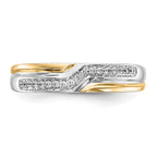 14K White Gold w/ yellow gold accents Diamond Men's Band