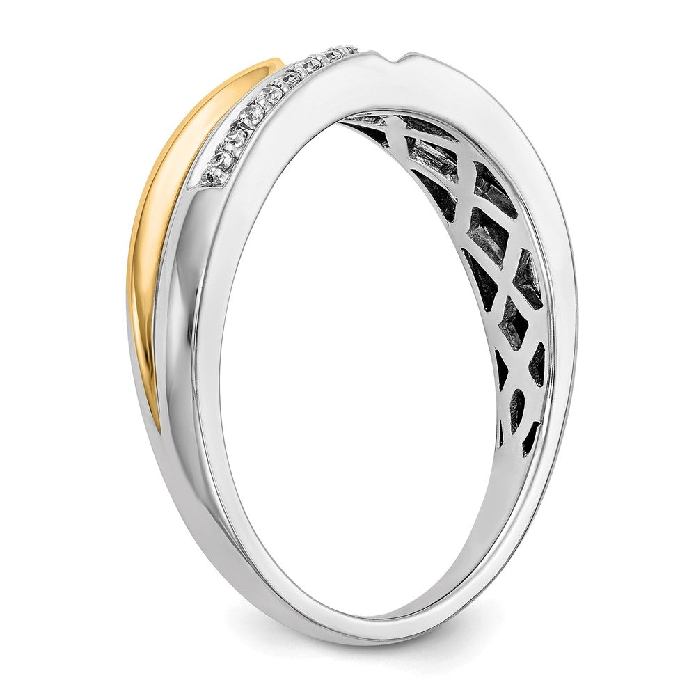 14K White Gold w/ yellow gold accents Diamond Men's Band