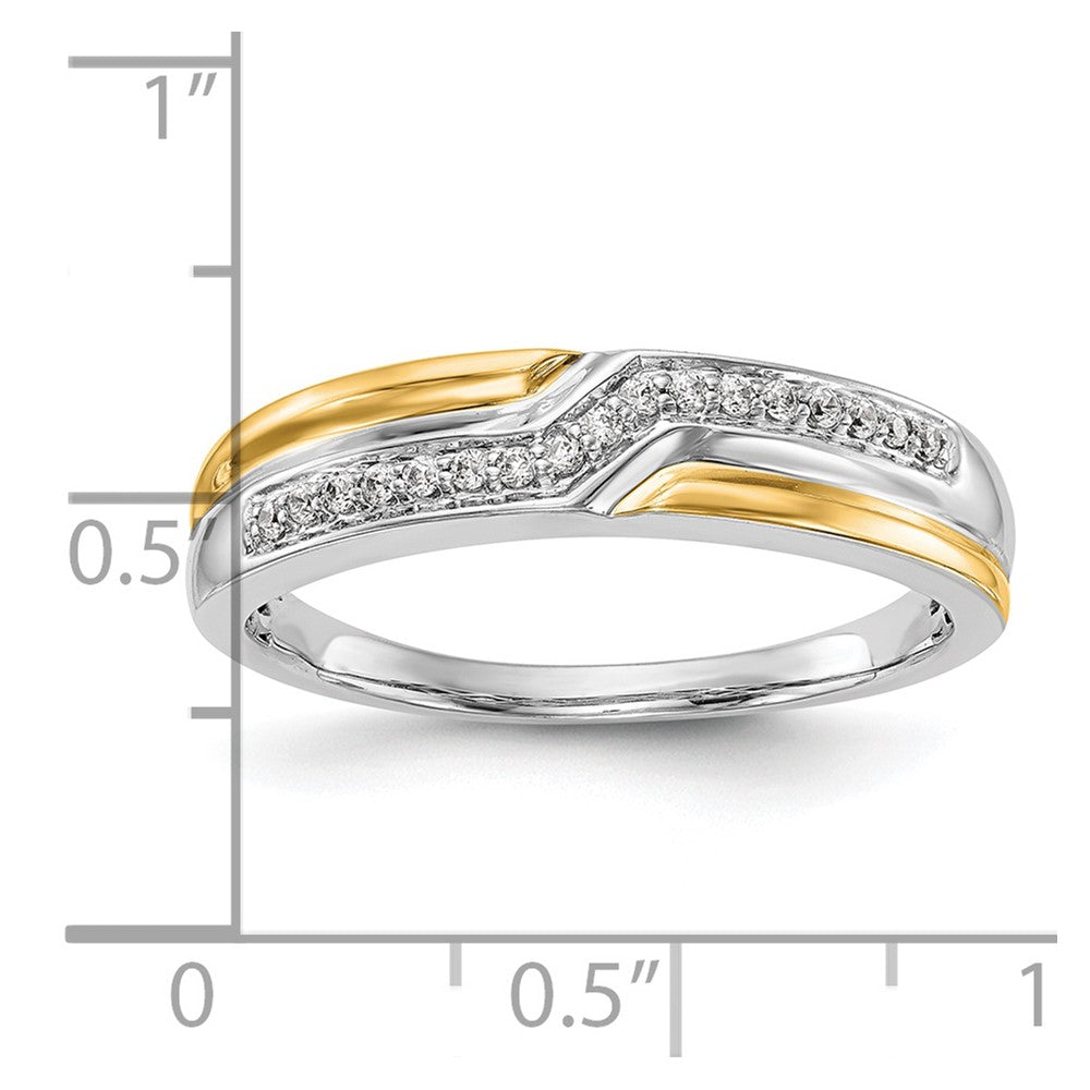 14K White Gold w/ yellow gold accents Diamond Men's Band