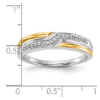 14K White Gold w/ yellow gold accents Diamond Men's Band