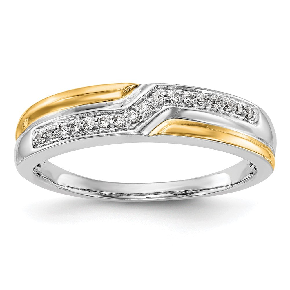 14K White Gold w/ yellow gold accents Diamond Men's Band