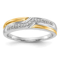 14K White Gold w/ yellow gold accents Diamond Men's Band