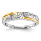 14K White Gold w/ yellow gold accents Diamond Men's Band