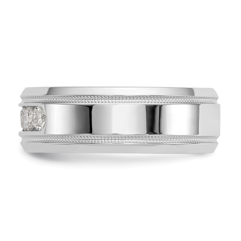 True Origin 14K White Gold 1/2 carat Lab Grown Diamond VS+ F+ Complete Bevel Miligrain Band