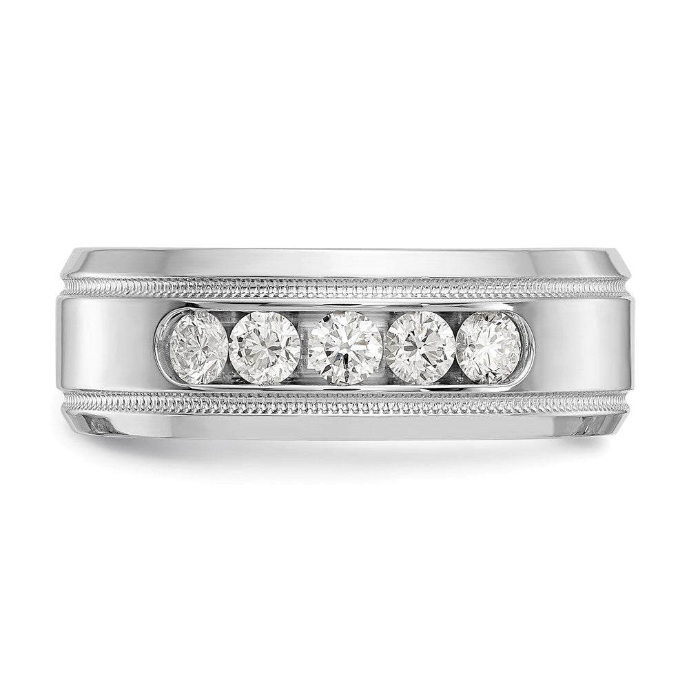True Origin 14K White Gold 1/2 carat Lab Grown Diamond VS+ F+ Complete Bevel Miligrain Band