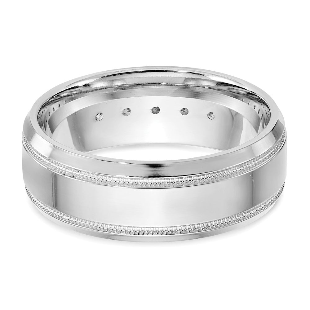 True Origin 14K White Gold 1/2 carat Lab Grown Diamond VS+ F+ Complete Bevel Miligrain Band