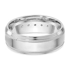 True Origin 14K White Gold 1/2 carat Lab Grown Diamond VS+ F+ Complete Bevel Miligrain Band