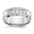 True Origin 14K White Gold 1/2 carat Lab Grown Diamond VS+ F+ Complete Bevel Miligrain Band
