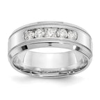 True Origin 14K White Gold 1/2 carat Lab Grown Diamond VS+ F+ Complete Bevel Miligrain Band