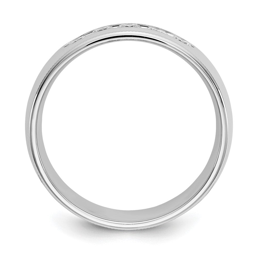 True Origin 14K White Gold Men's 1/2 carat Lab Grown Diamond VS+ F+ Complete Miligrain Band