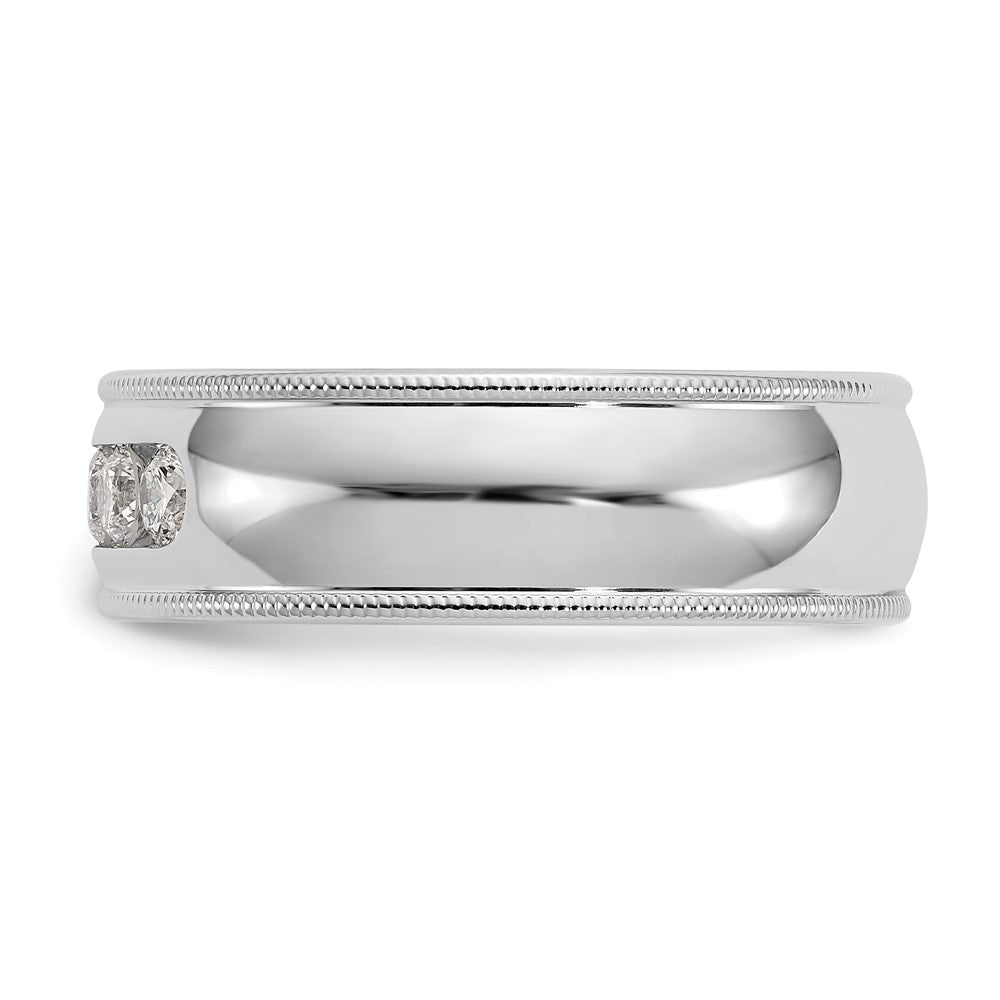 True Origin 14K White Gold Men's 1/2 carat Lab Grown Diamond VS+ F+ Complete Miligrain Band